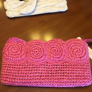 Talbot NWT PINK Handcrocheted clutch